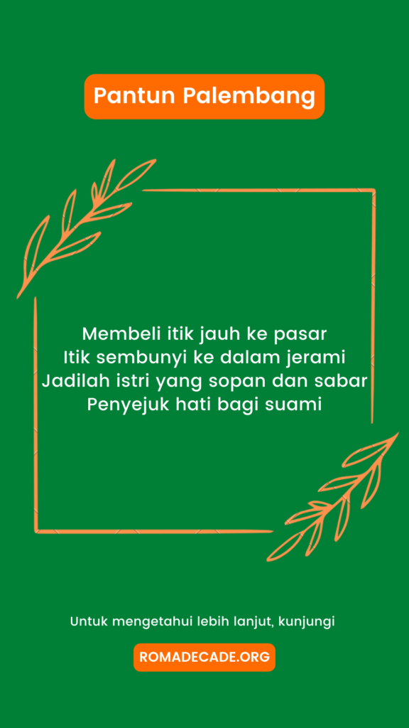 4. Pantun Palembang Pernikahan