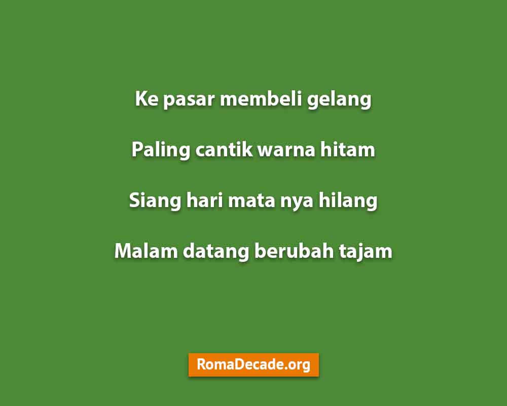 Pantun 2 Bait Bertema Teka Teki