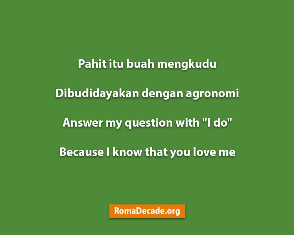 Pantun Bahasa Inggris Campur Indonesia