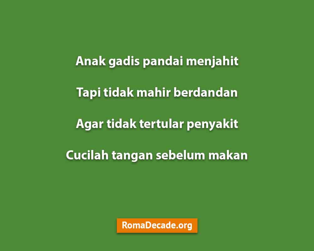 Pantun Bersajak ABAB Tentang Kesehatan