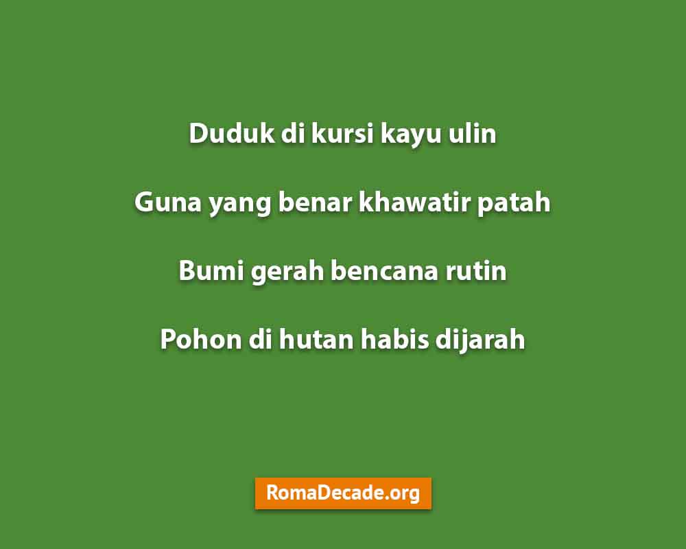 Pantun Bersajak ABAB Tentang Lingkungan