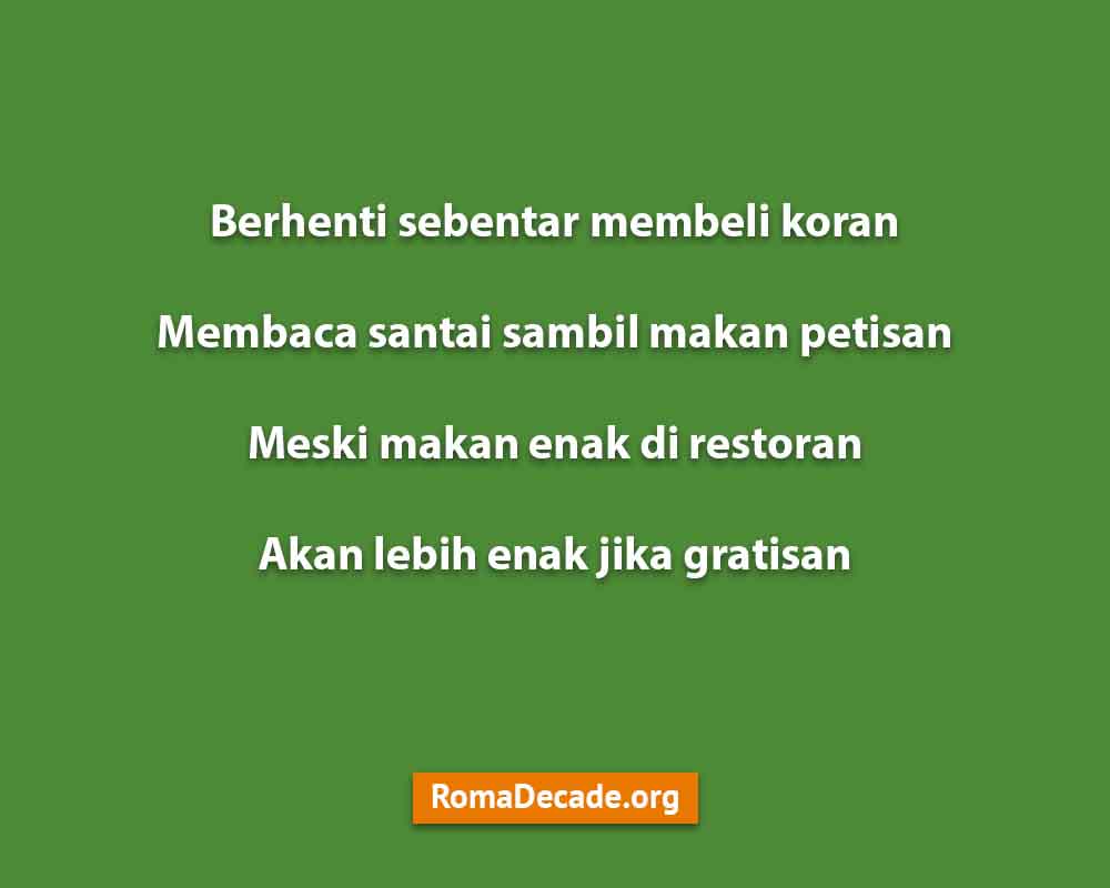 Pantun Bersajak Dengan Tema Jenaka