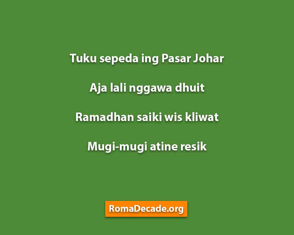 Pantun Hari Raya Idul Fitri Bahasa Jawa