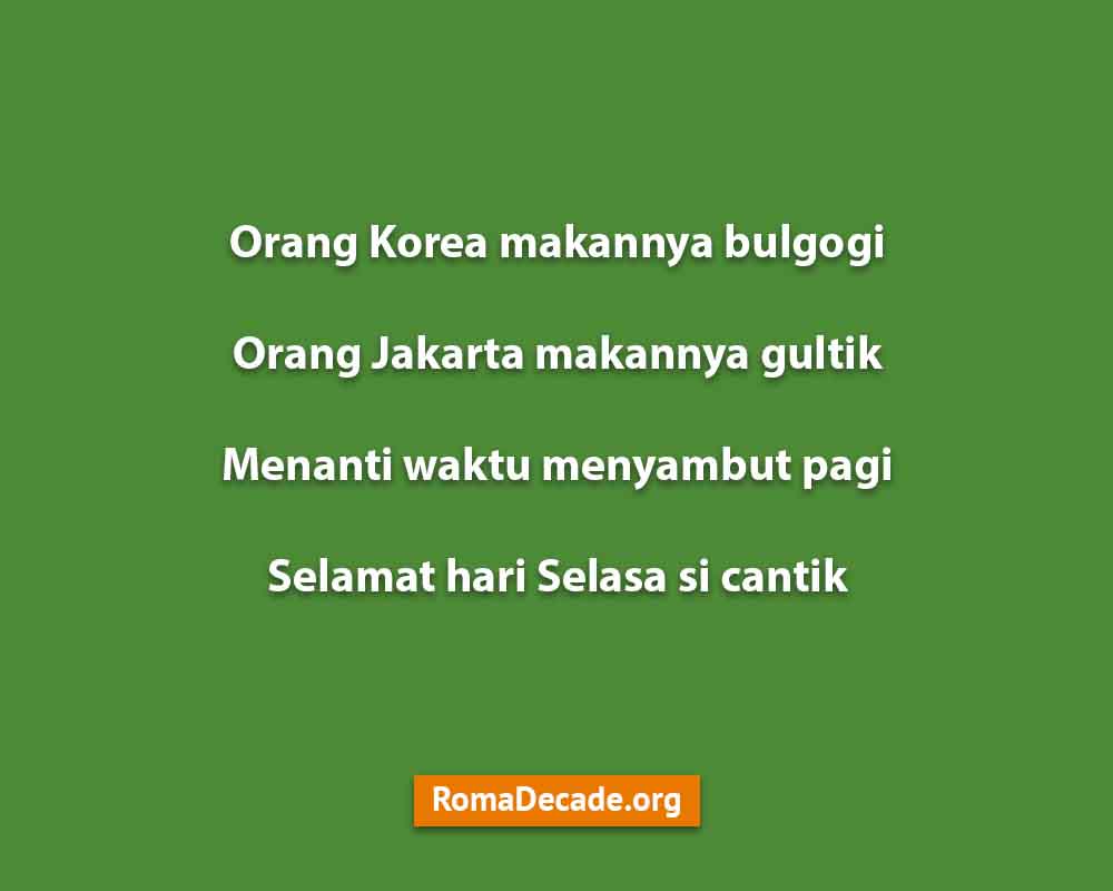 Pantun Hari Selasa Untuk Mengawali Hari