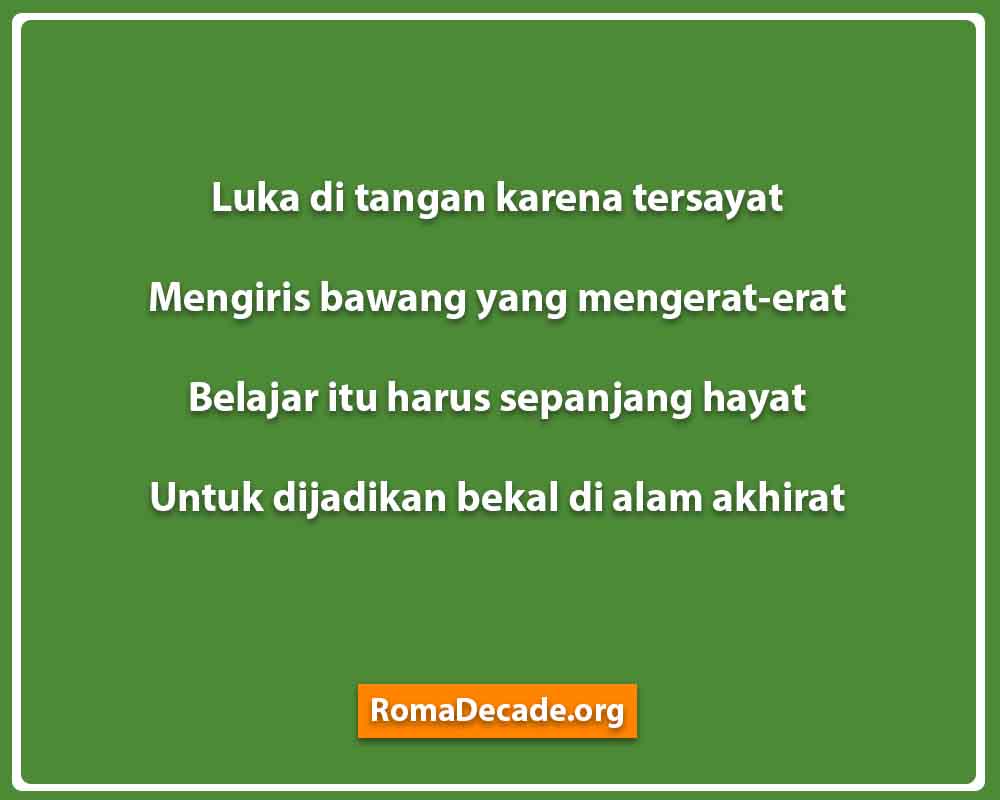 Pantun Nasehat Tentang Belajar