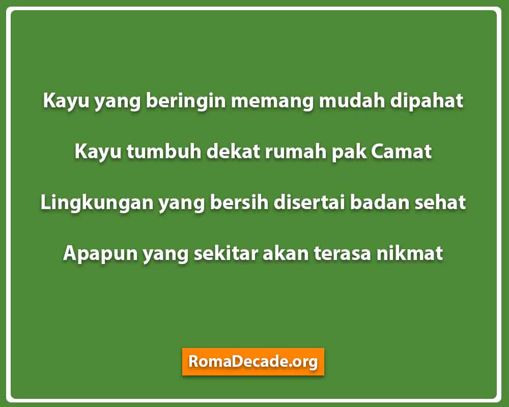 Pantun Nasehat Tentang Lingkungan