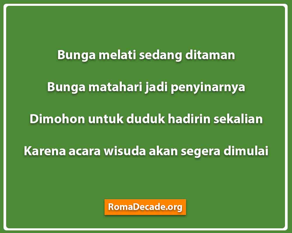 Pantun Pembuka Untuk Acara Wisuda