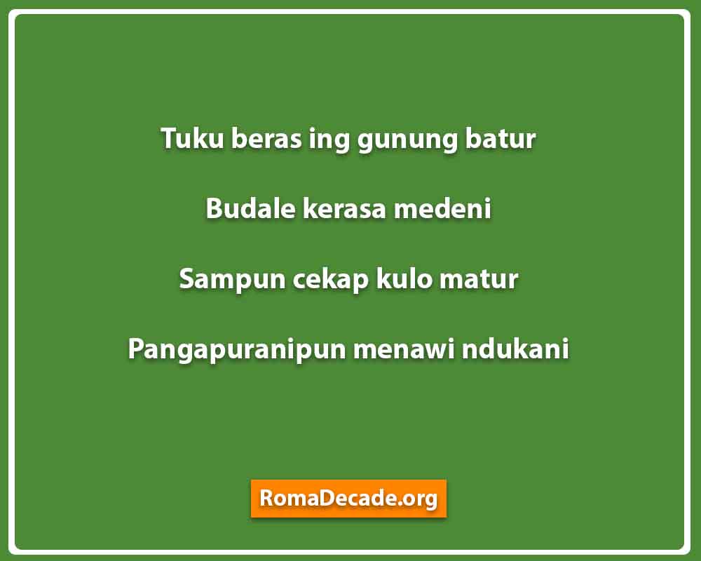 Pantun Penutup Menggunakan Bahasa Jawa