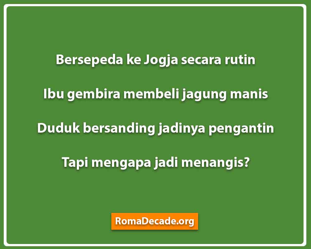 Pantun Teka Teki Romantis Tanpa Jawaban