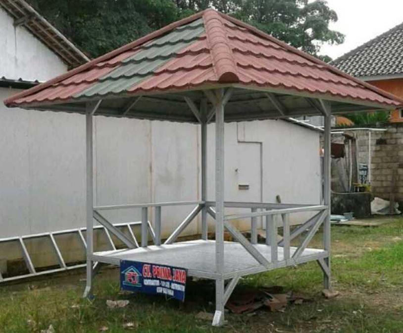 Kerajinan Dari Baja Ringan Berbentuk Kerangka Gazebo