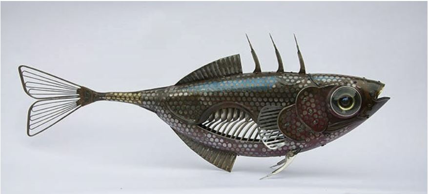 Kerajinan Dari Besi Beton Model Miniatur Ikan