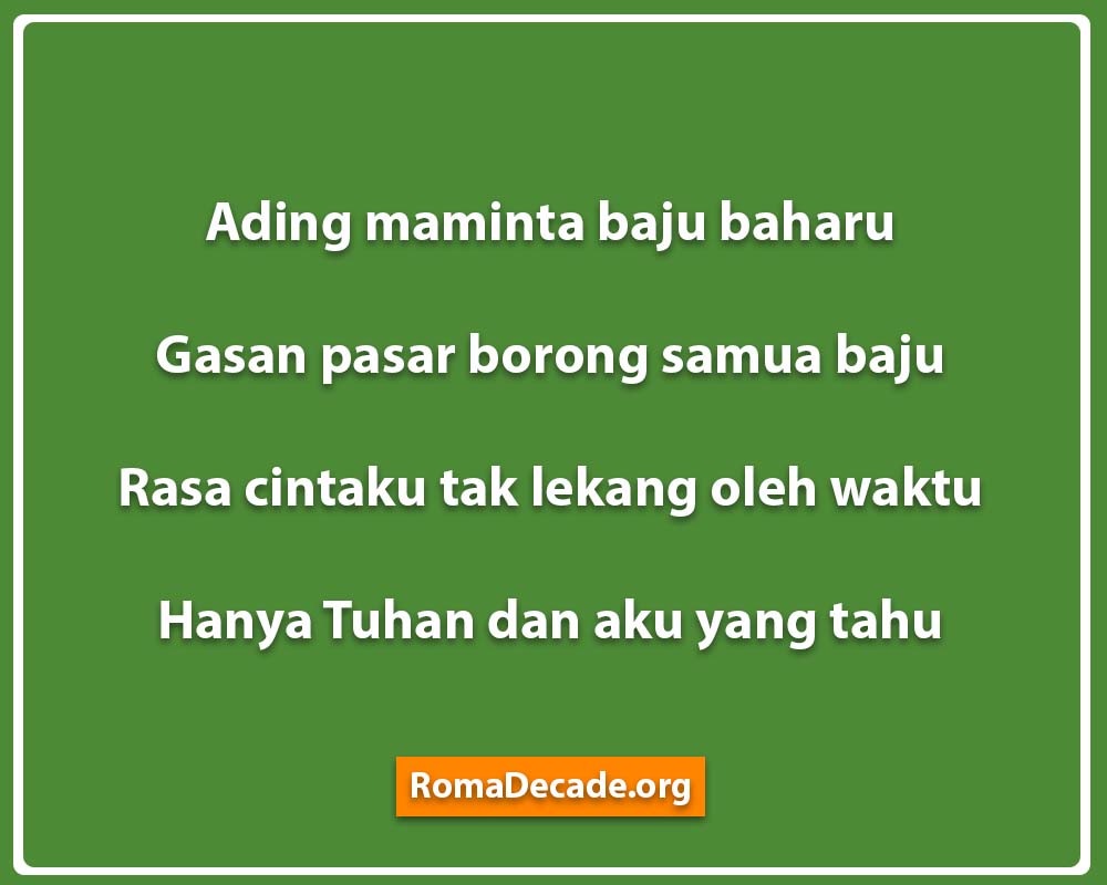 Pantun Bahasa Banjar Tentang Cinta