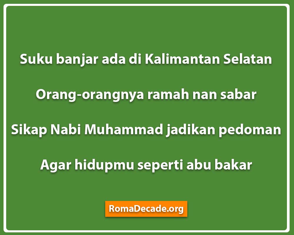 Pantun Bahasa Banjar Tentang Nasehat