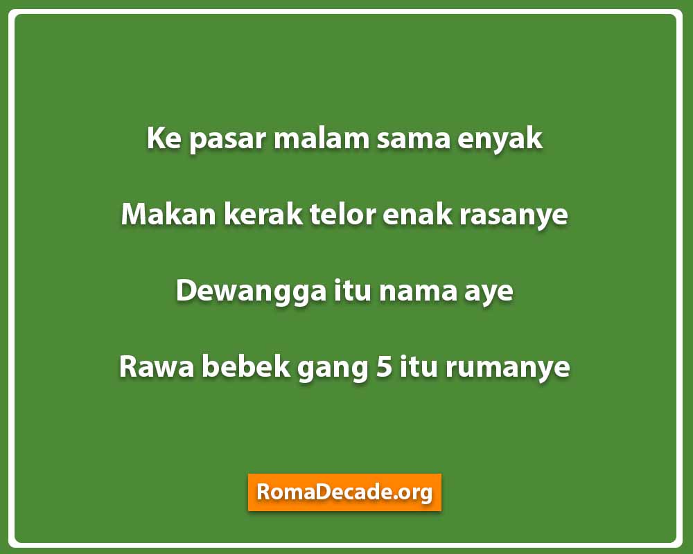 Pantun Betawi Untuk Perkenalan