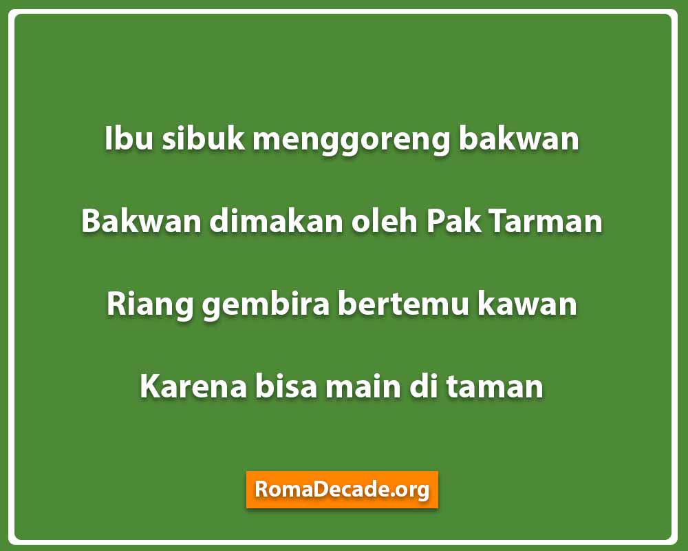 Pantun Kanak Kanak Permainan