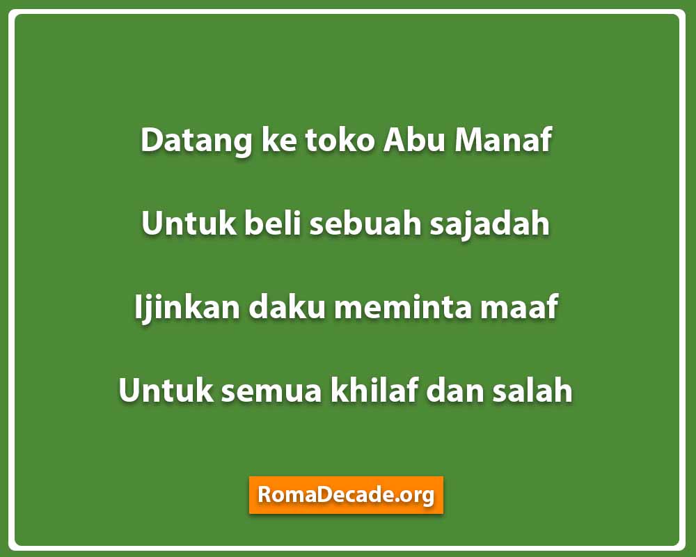 Pantun Lebaran Minta Maaf