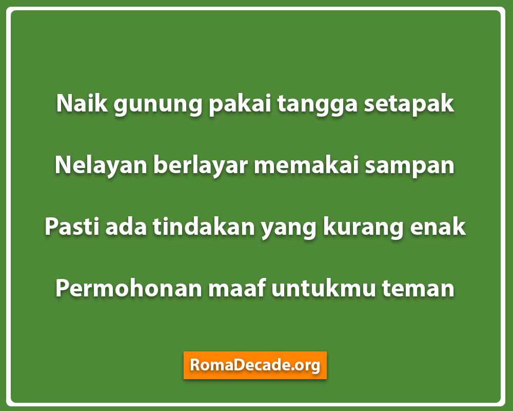 Pantun Minta Maaf Untuk Sahabat