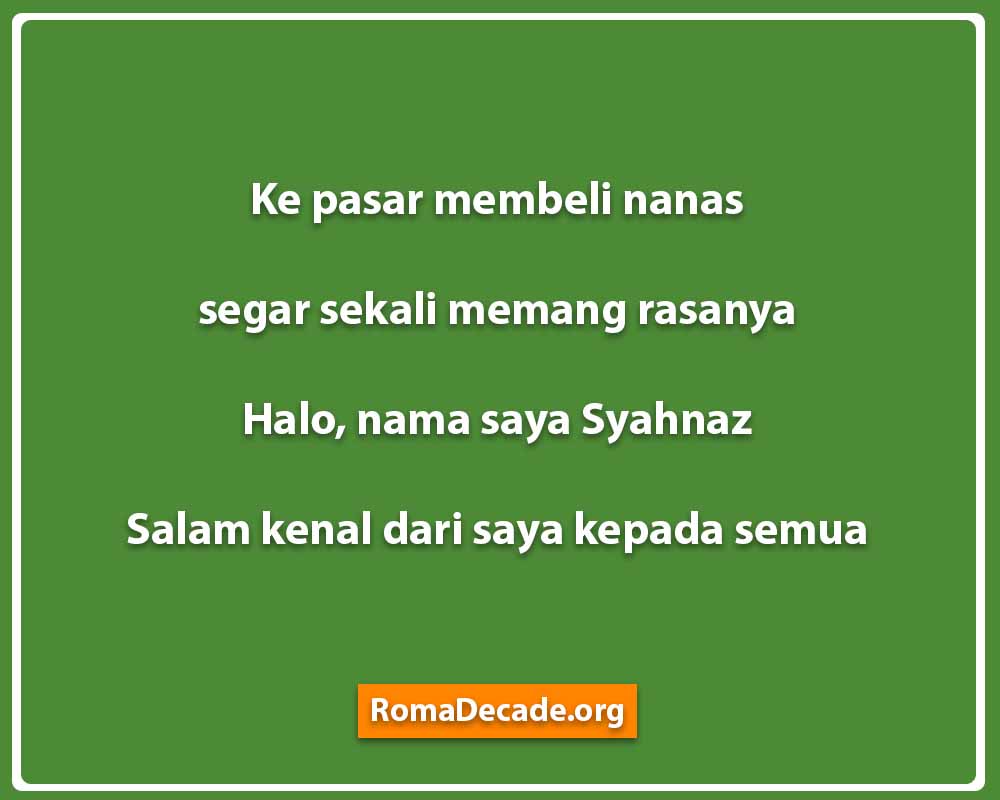 Pantun Perkenalan Nama