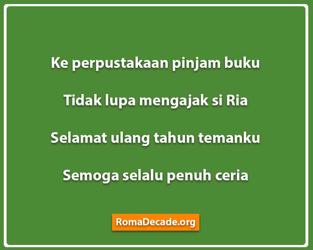 Pantun Ulang Tahun Sahabat