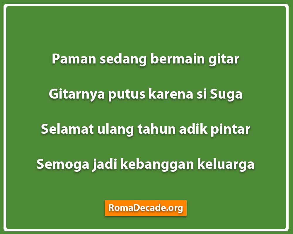 Pantun Ulang Tahun Untuk Kakak Atau Adik