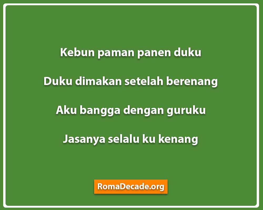 Pantun Untuk Guru Tanpa Tanda Jasa