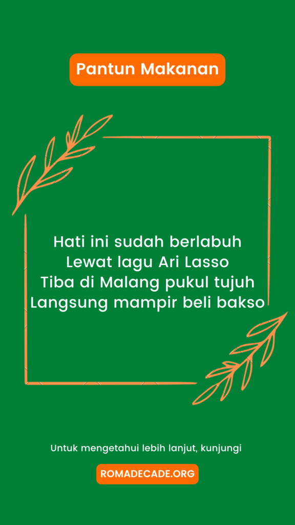 1. Pantun Makanan Khas Indonesia