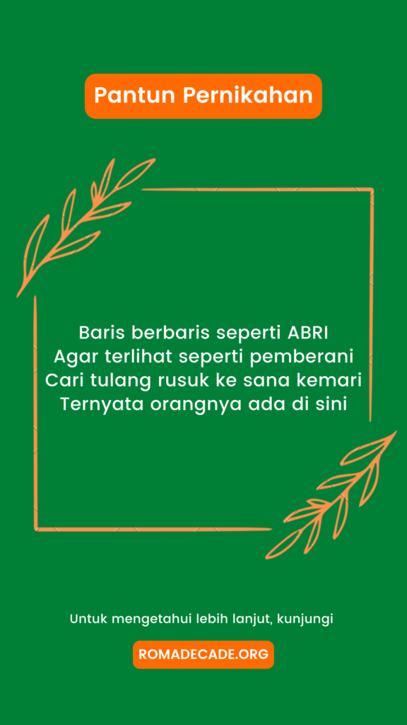 2. Pantun Pernikahan Pasangan Suami Istri Yang Baru Menikah