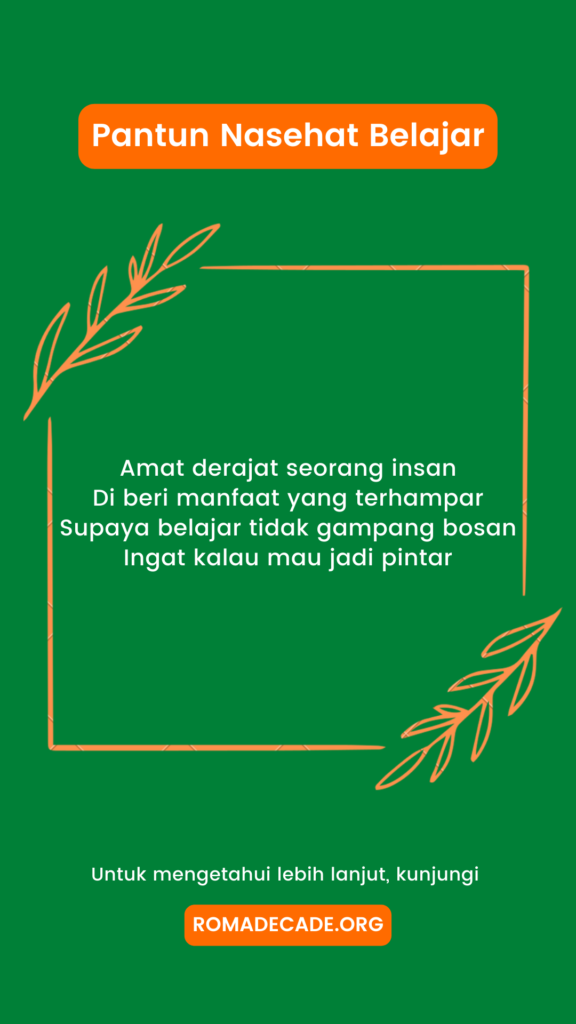 3. Pantun Nasehat Belajar Sepanjang Hayat