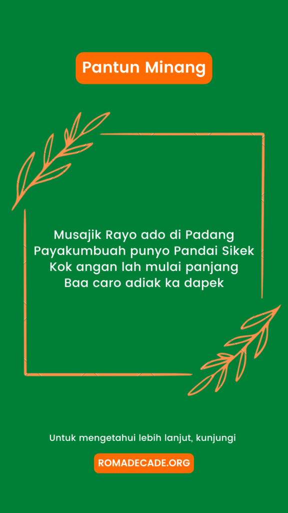 4. Pantun Minang GombalCinta Kasih