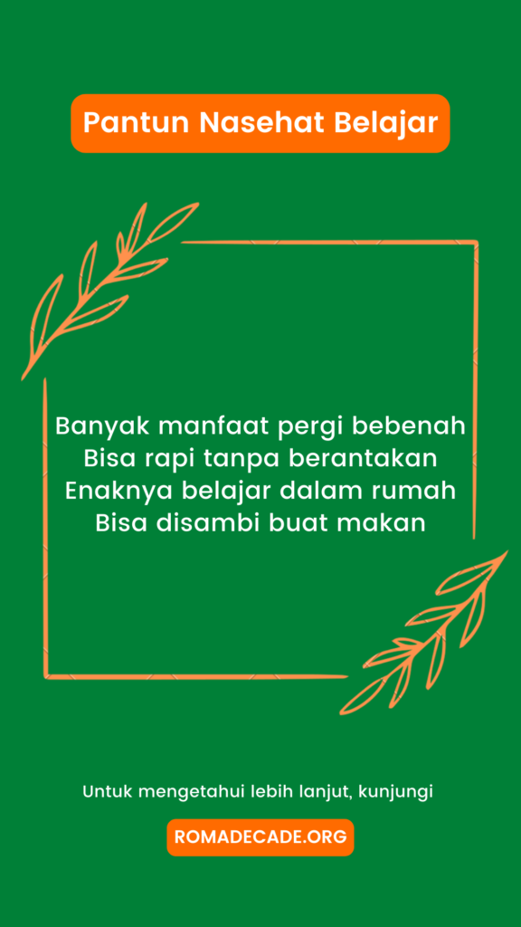 4. Pantun Nasehat Belajar Di Rumah