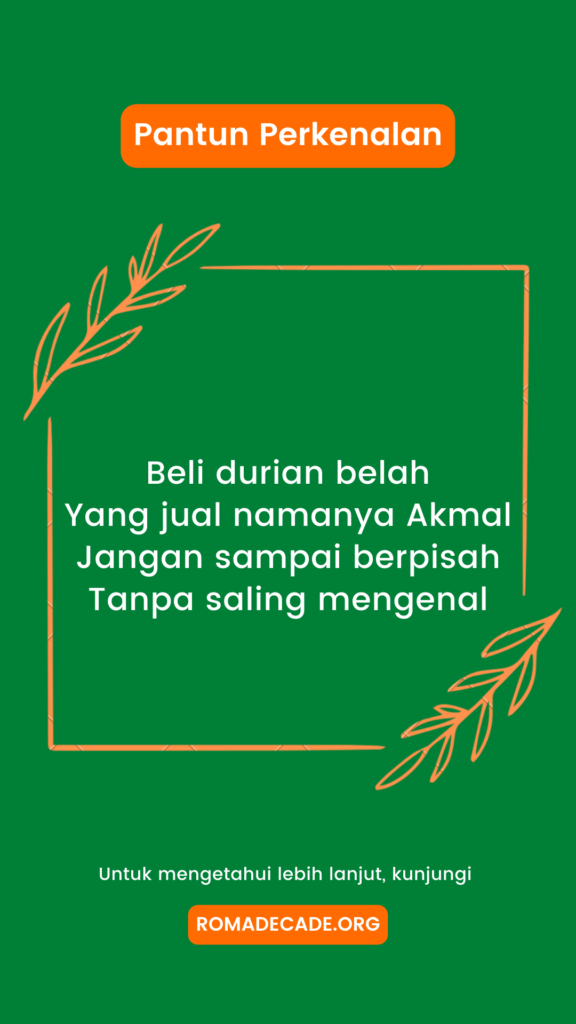 4. Pantun Untuk Mengajak Perkenalan