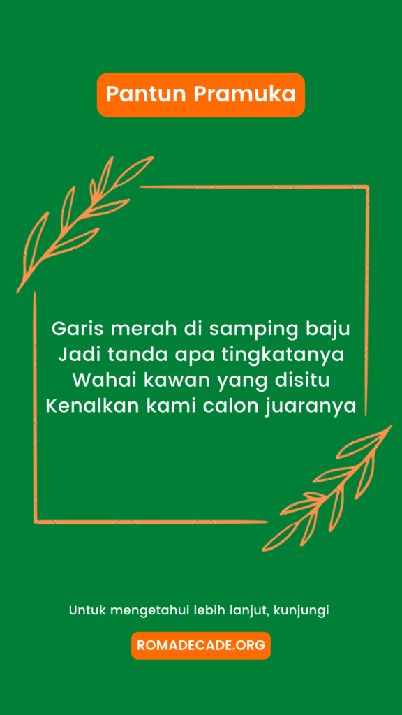 5. Pantun Pramuka Untuk Yel Yel