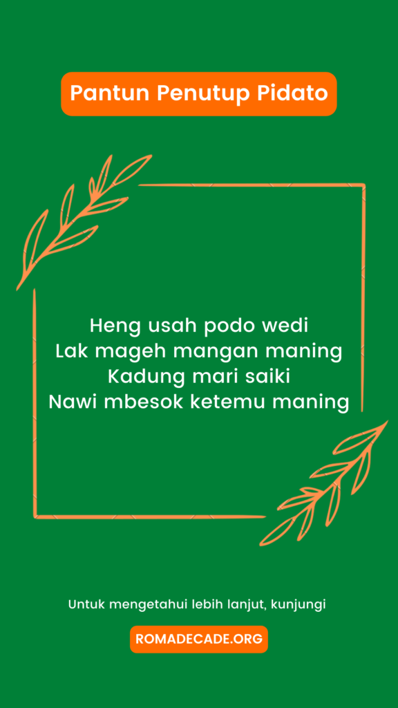 7. Pantun Penutup Pidato Bahasa Daerah