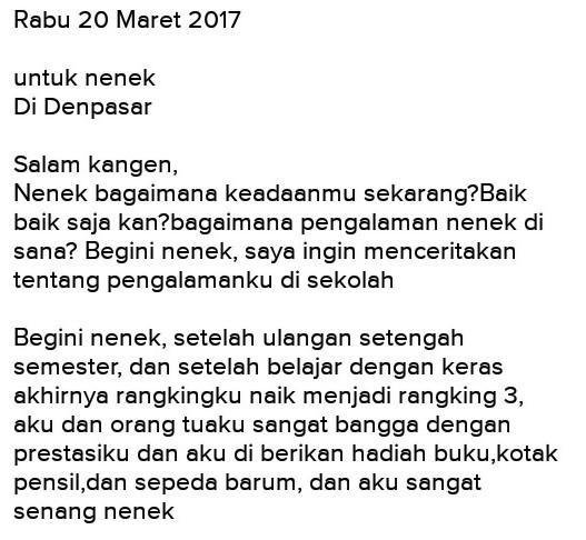 3. Contoh Surat Untuk Nenek Saat Kelulusan