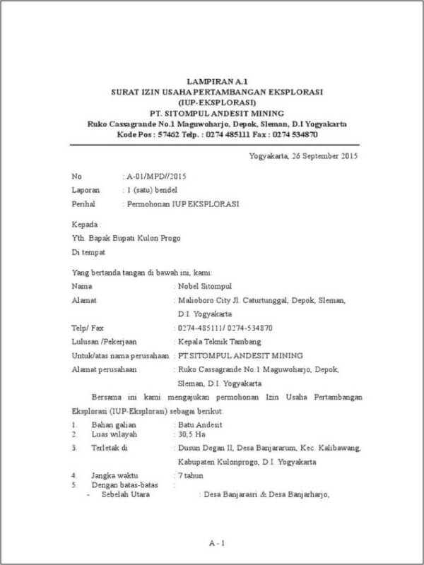 Contoh Surat Izin Galian C Dari Desa Tentang Keterangan Domisili