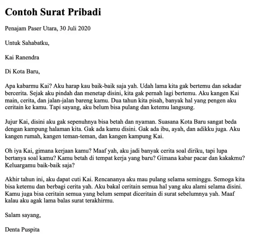 Contoh Surat Pada Teman Lama Untuk Berpamitan