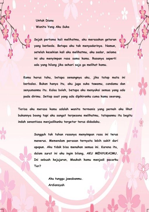 Contoh Surat Untuk Pacar Ketika Merindu