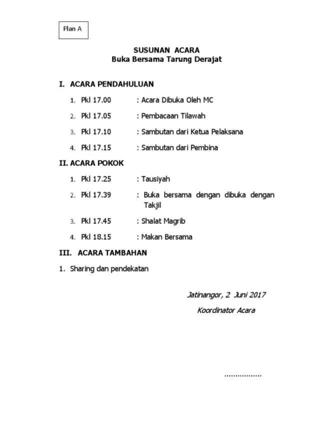 SUSUNAN ACARA Bukber