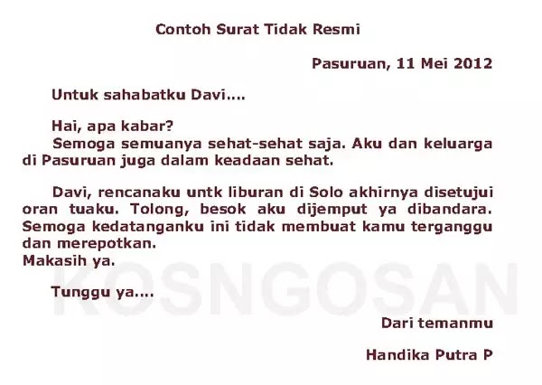 4+ Contoh Surat Untuk Teman Dan Cara Membuatnya