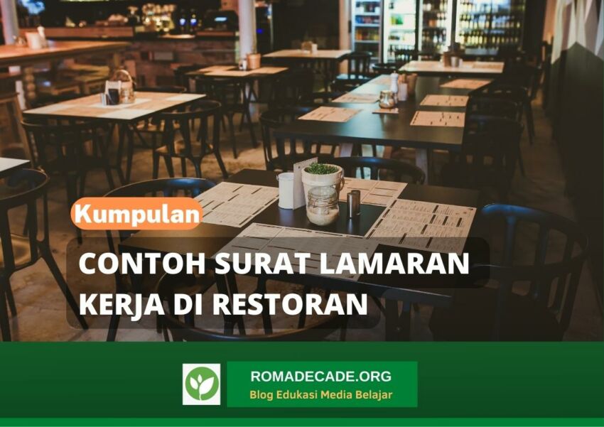 Contoh Surat Lamaran Kerja Di Restoran